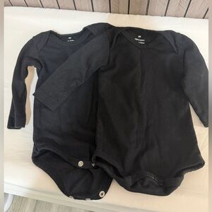 Set of 2 Black Kids Bodysuit 9M